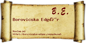 Borovicska Edgár névjegykártya